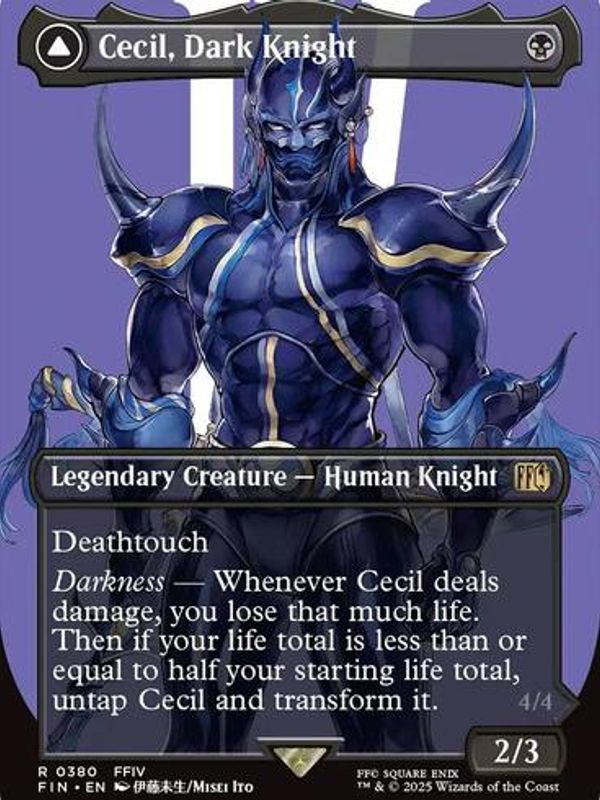 Cecil, Dark Knight // Cecil, Redeemed Paladin (#380) (Borderless) (Foil)